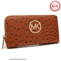 michael kors ostrich-reliëf leer groot bruin portefeuilles Online Outlet hpsl0508